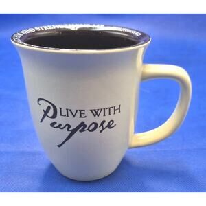 Christian Art Mug Live With Purpose Cream Brown 14oz Phillippians 4:13